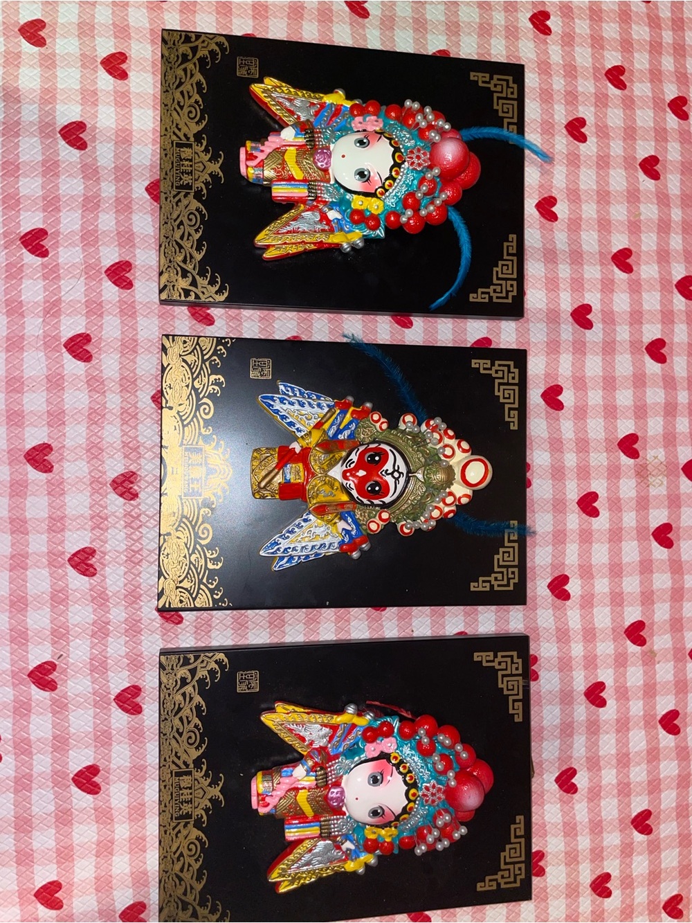 Colorful Chinese Opera Mask Trio